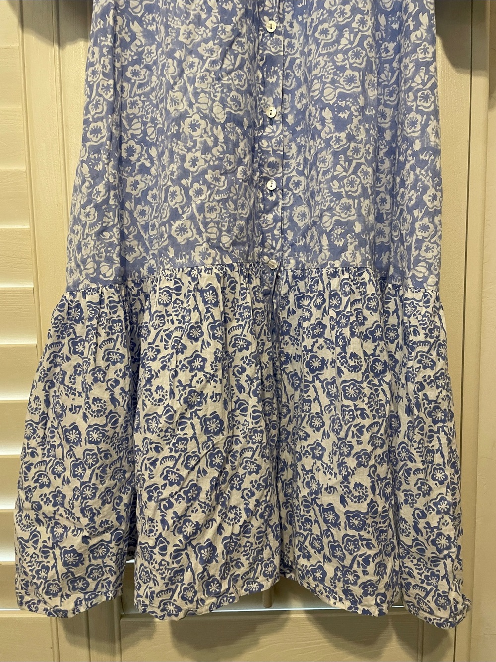 Light Blue Floral Button-Front Maxi Dress by Lucky Brand - Picture 4 of 9